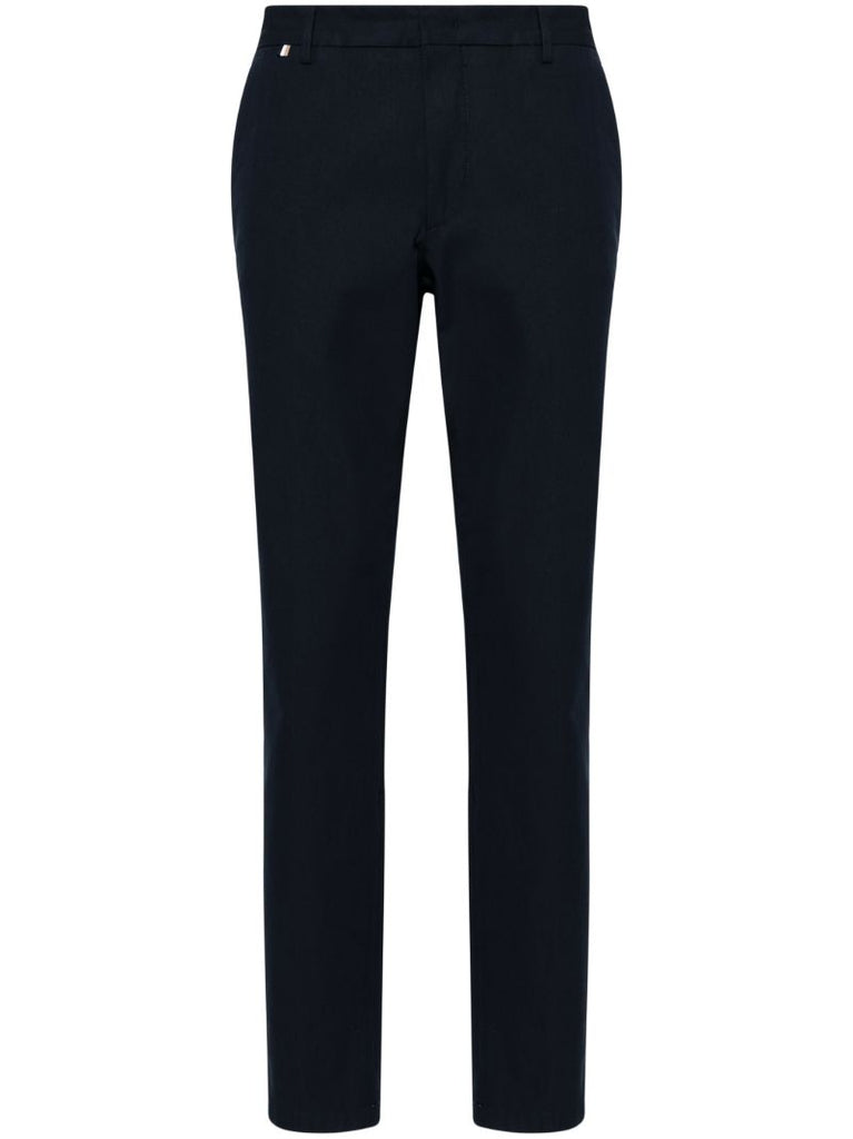 Blue Tapered Twill Trousers