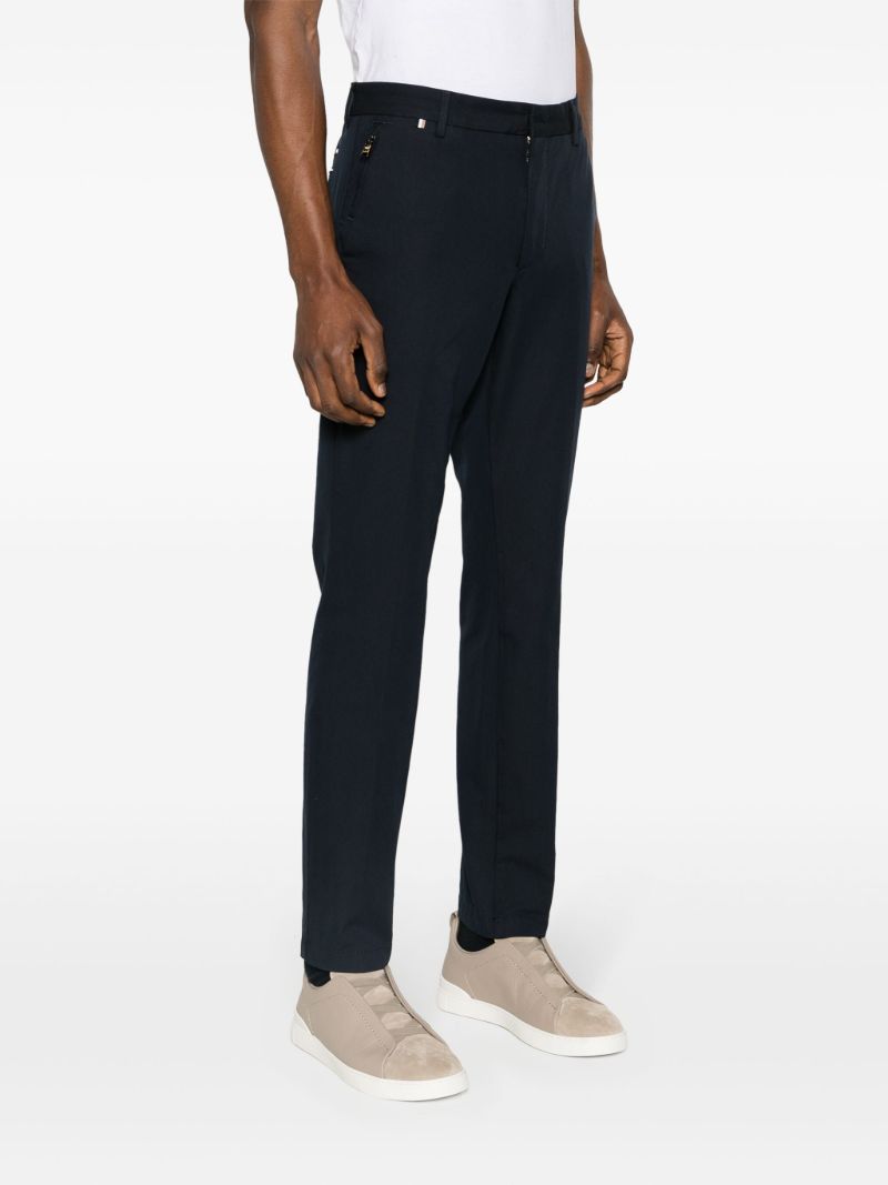 Blue Tapered Twill Trousers