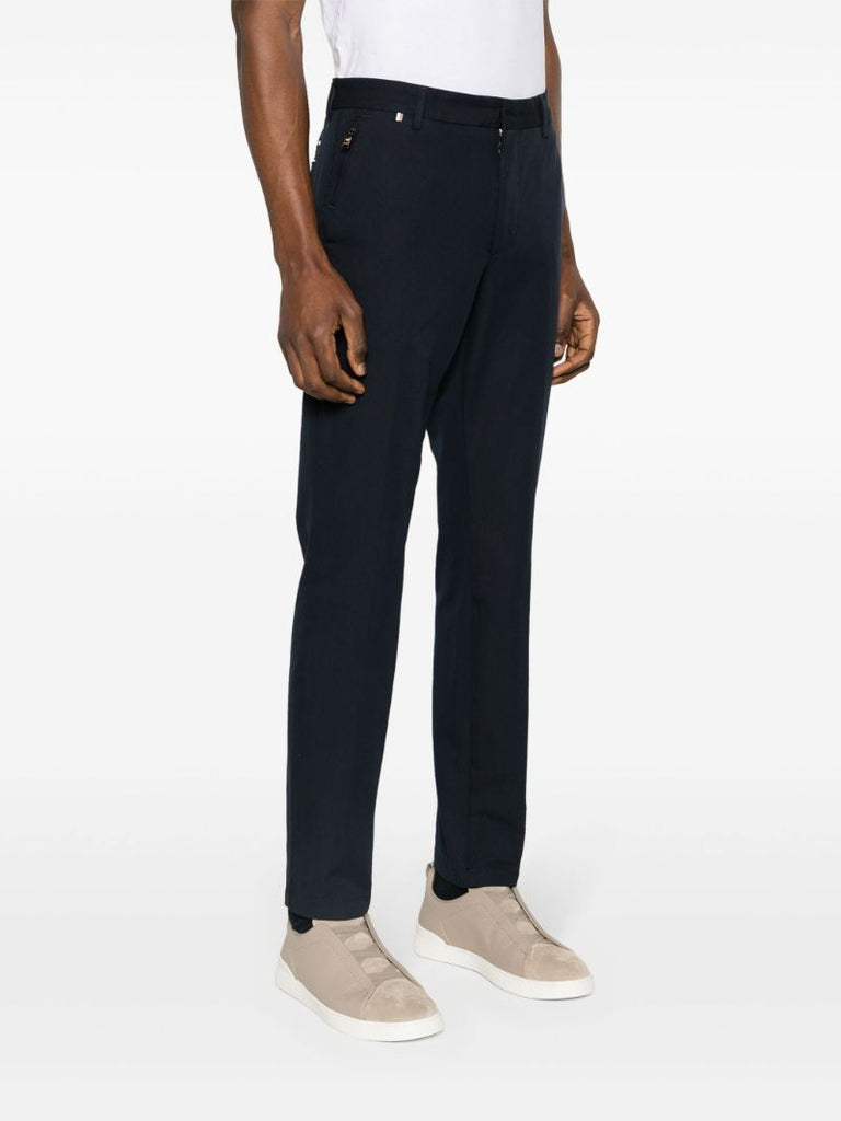 Blue Tapered Twill Trousers