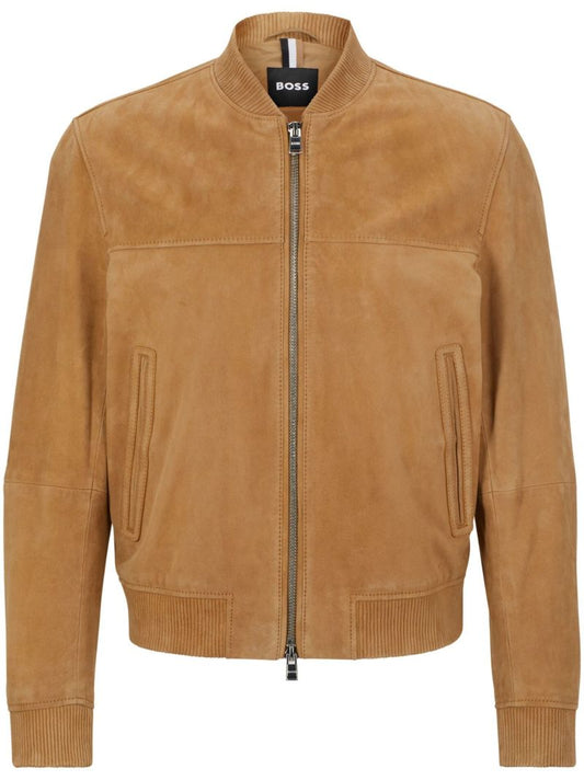 Brown Suede Bomber Jacket