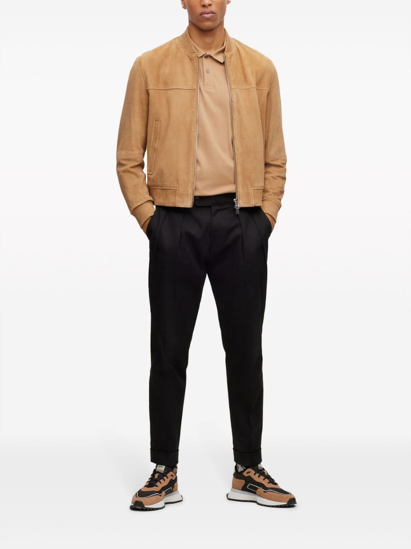 Brown Suede Bomber Jacket