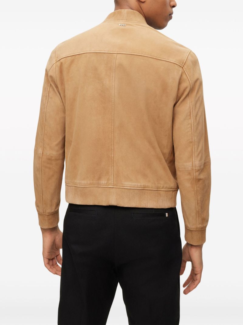 Brown Suede Bomber Jacket