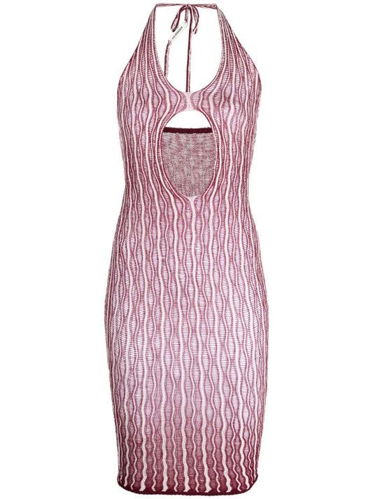 Purple Cactus Keyhole Knitted Dress
