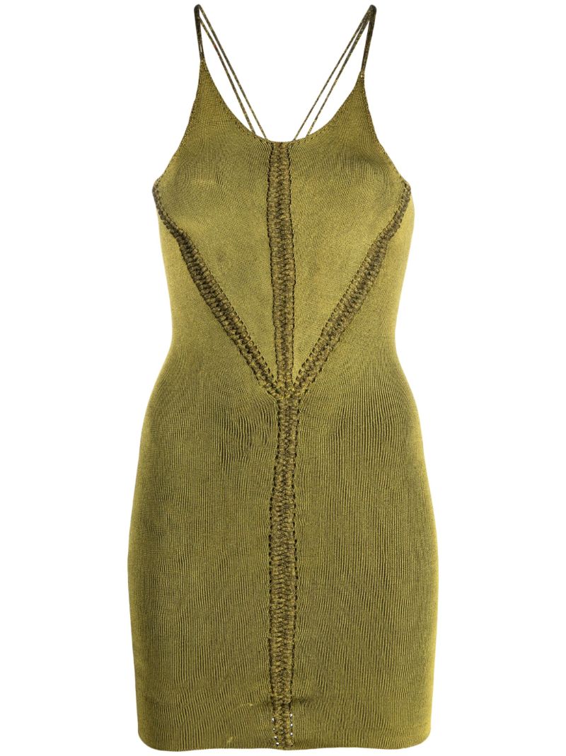 Green Mirror Knitted Mini Dress