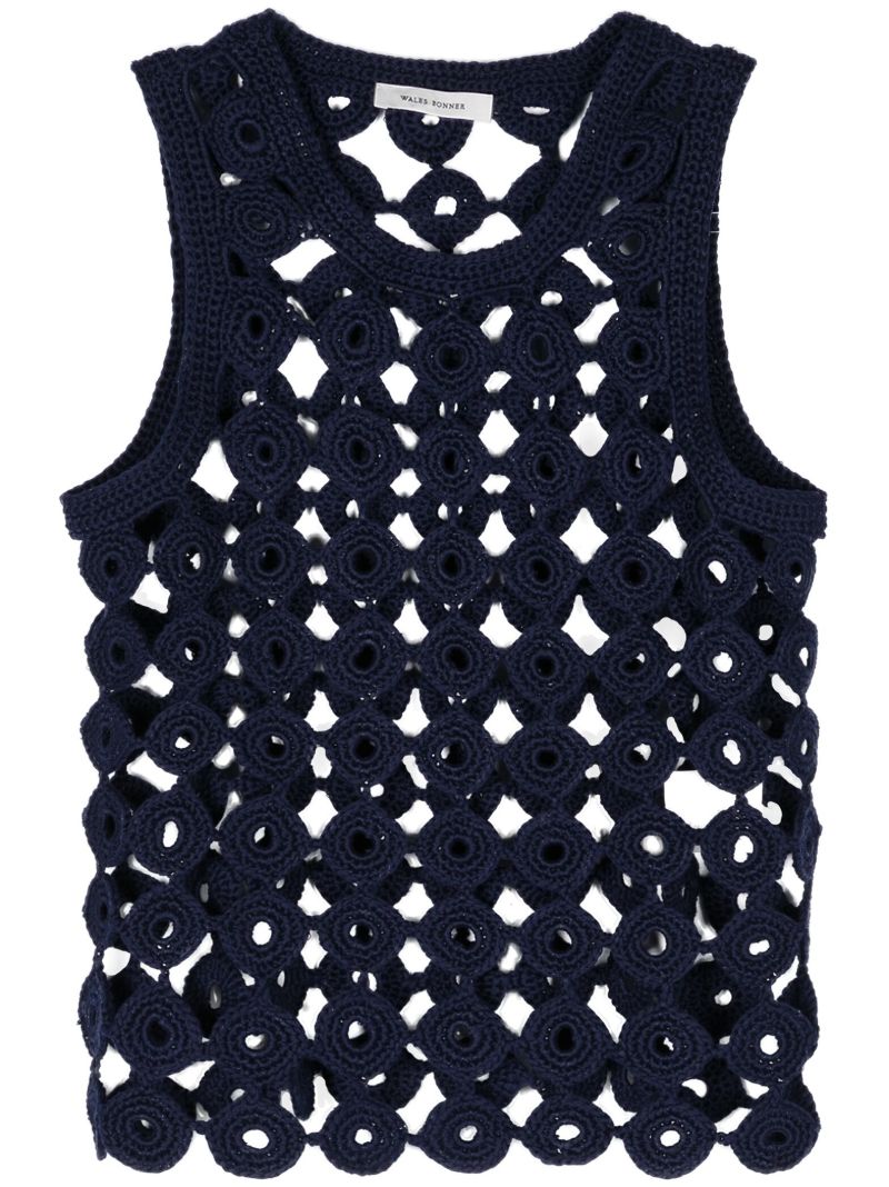 Blue Stanza Crochet Vest