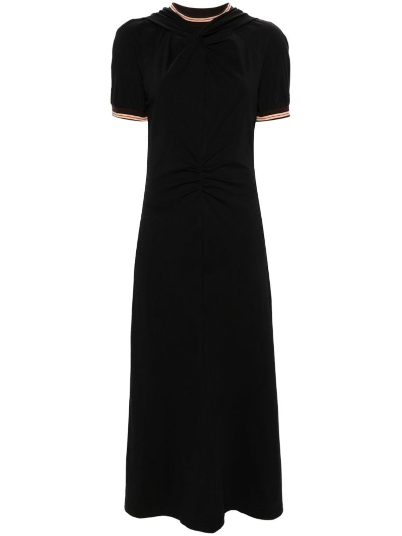Black Wing Gathered Maxi Dress