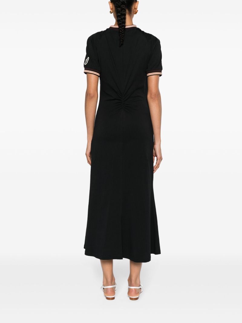 Black Wing Gathered Maxi Dress