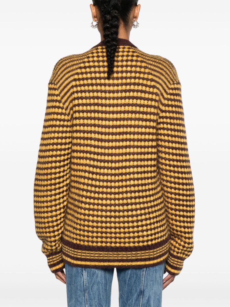Yellow Unity Intarsia-knit Cardigan
