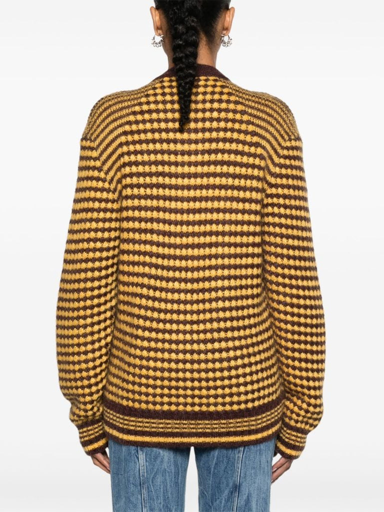 Yellow Unity Intarsia-knit Cardigan