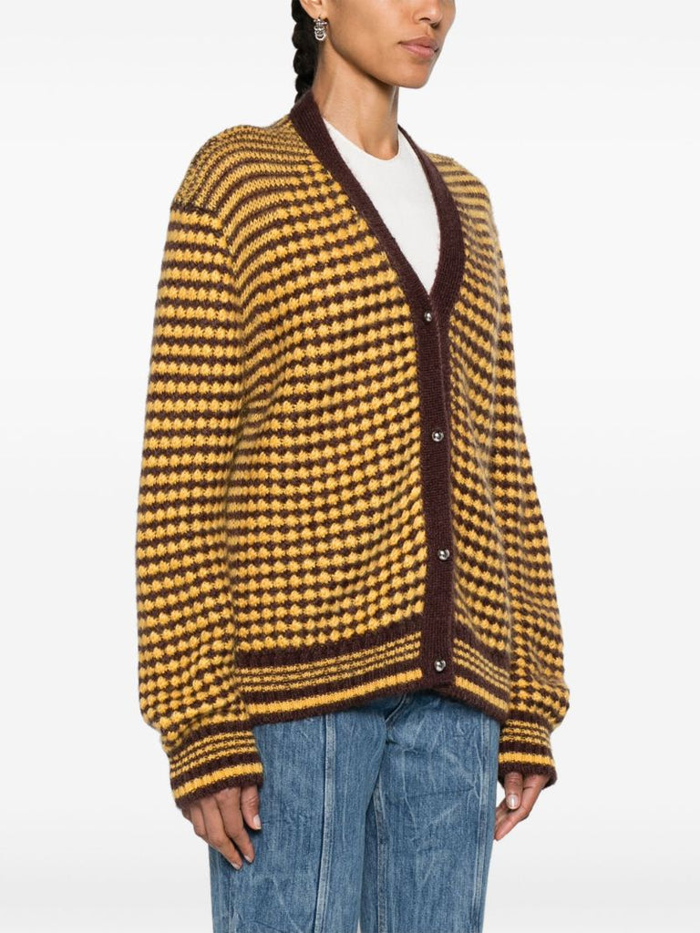 Yellow Unity Intarsia-knit Cardigan