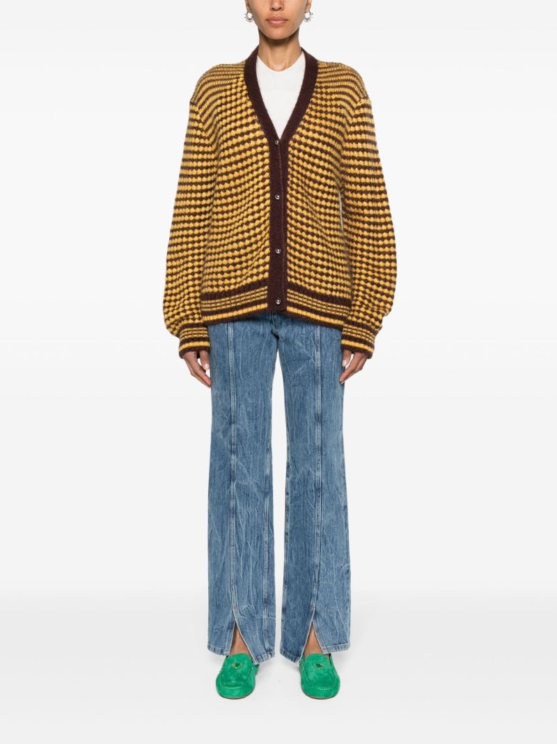 Yellow Unity Intarsia-knit Cardigan
