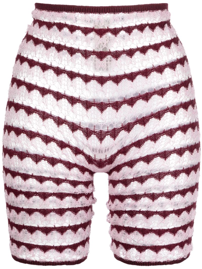 Purple Lacy Lace-knit Shorts