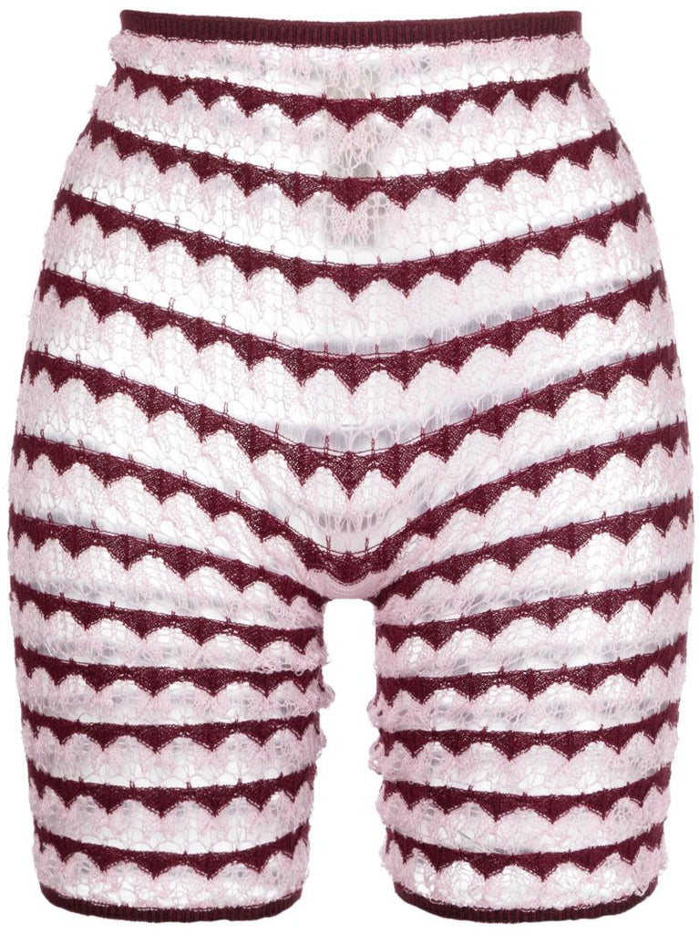 Purple Lacy Lace-knit Shorts