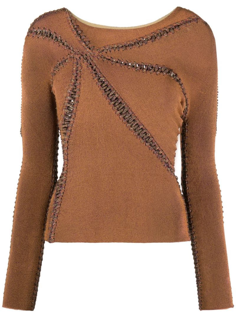 Brown Starfish Whipstitch Sweater