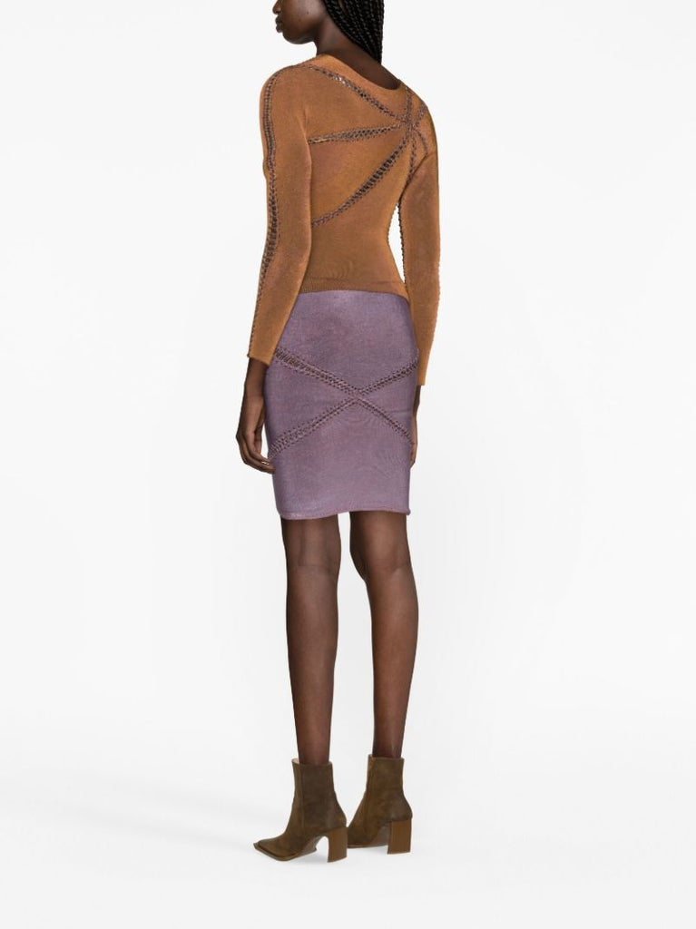 Purple Mirror Mini Skirt