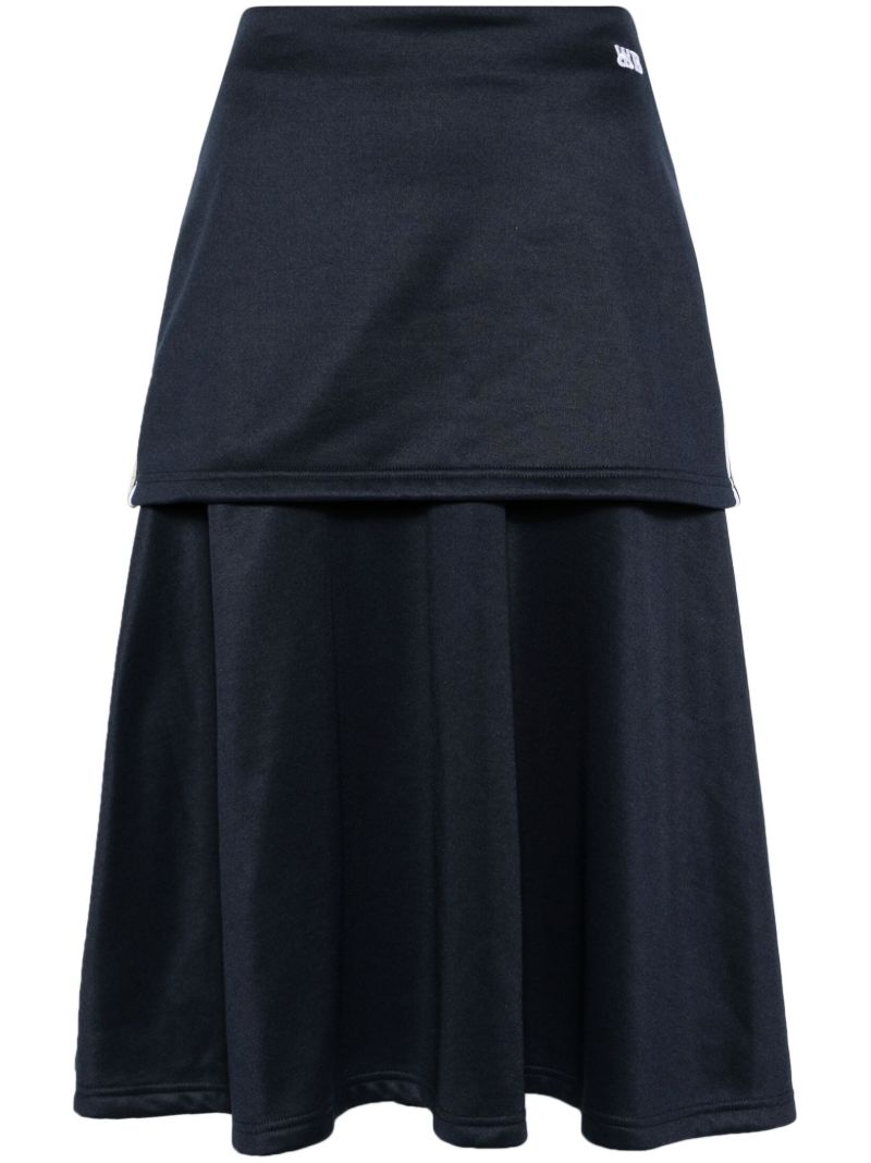 Blue Mantra Layered Midi Skirt