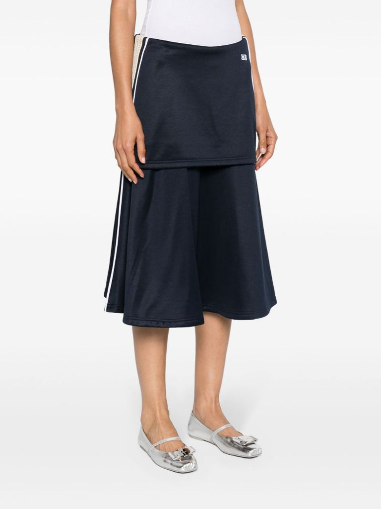 Blue Mantra Layered Midi Skirt