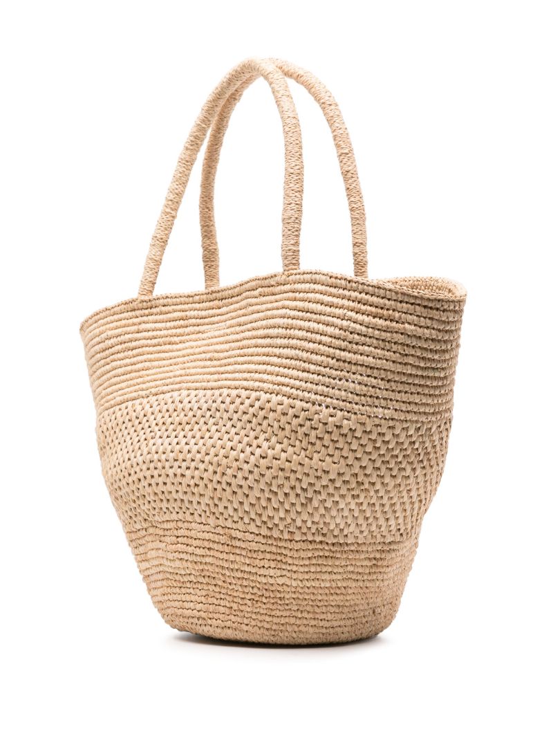 Neutral Emilie Raffia Tote Bag