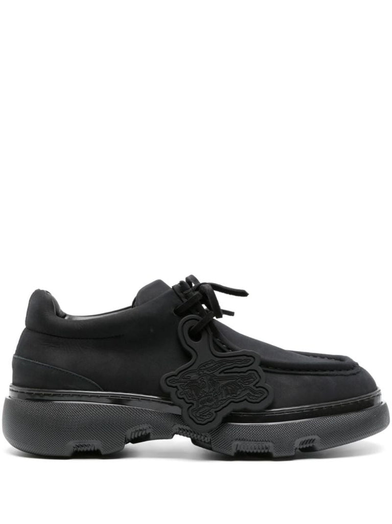 Black Creeper Leather Derby Shoes