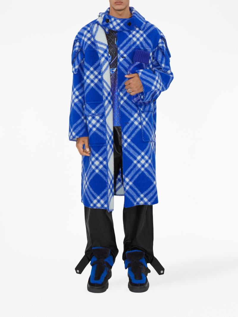 Blue Nova Check Wool Coat