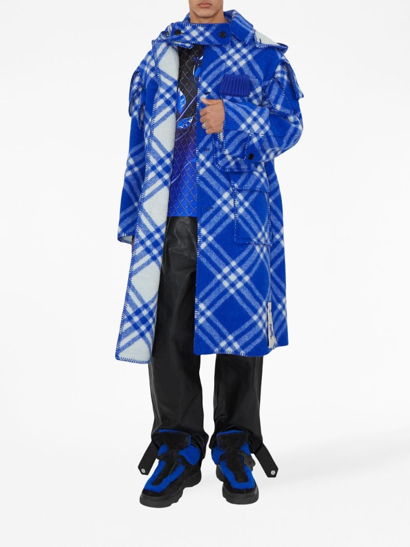 Blue Nova Check Wool Coat