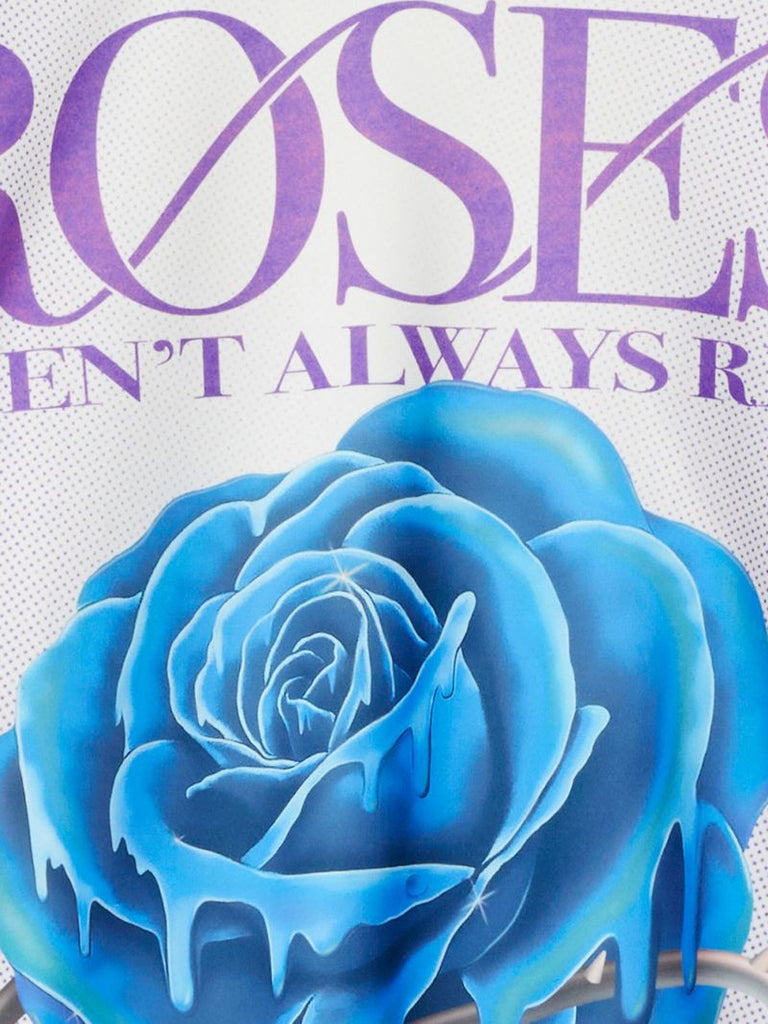 White Rose-print Long-sleeve Top