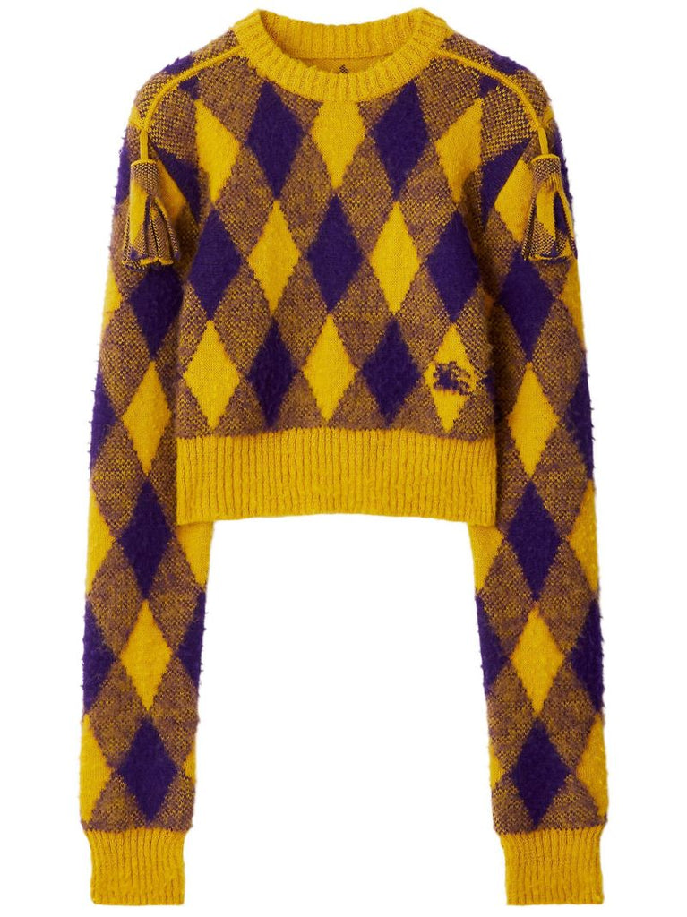 Yellow Checked Wool Sweater