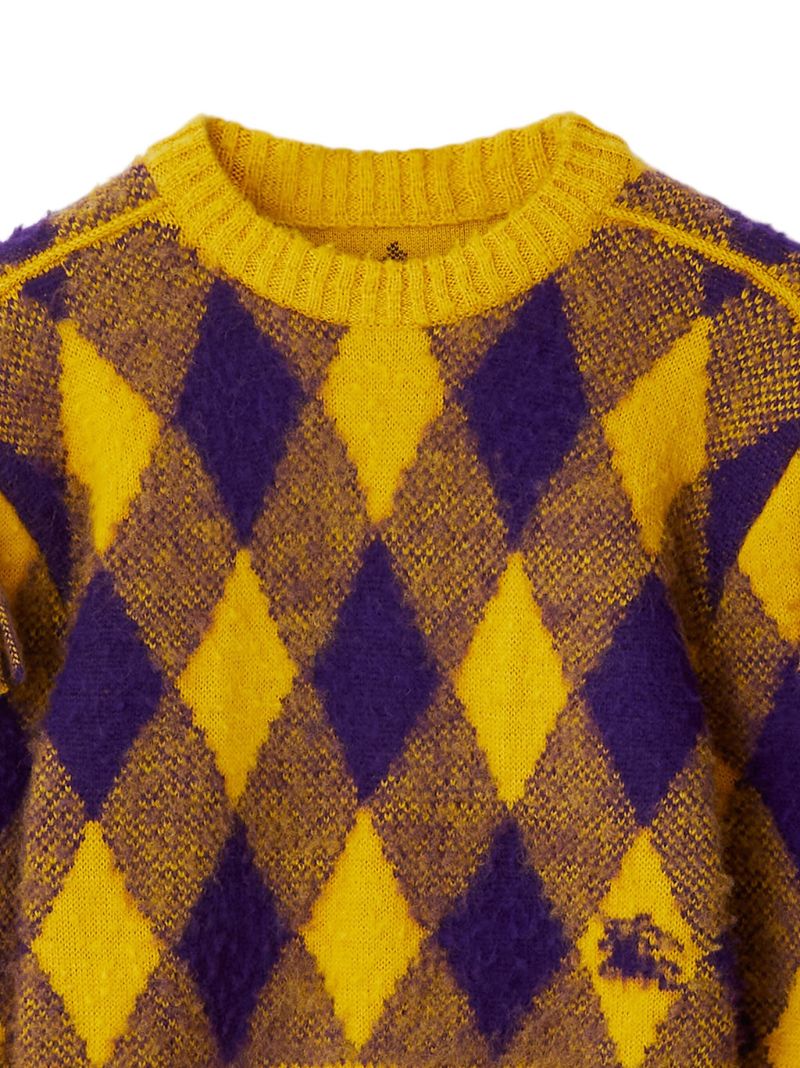Yellow Checked Wool Sweater
