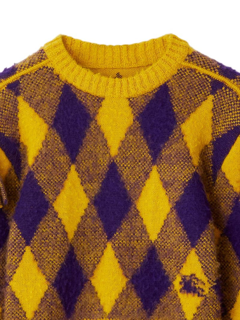 Yellow Checked Wool Sweater
