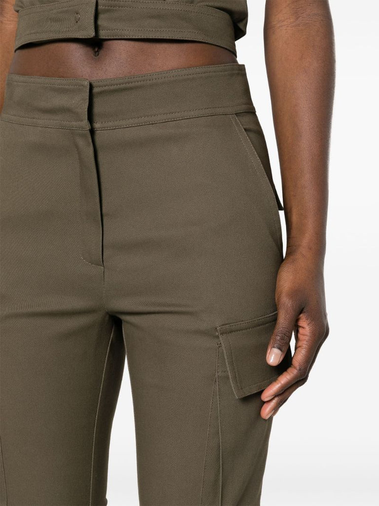 Brown Cut-out Zip-off Flared Trousers