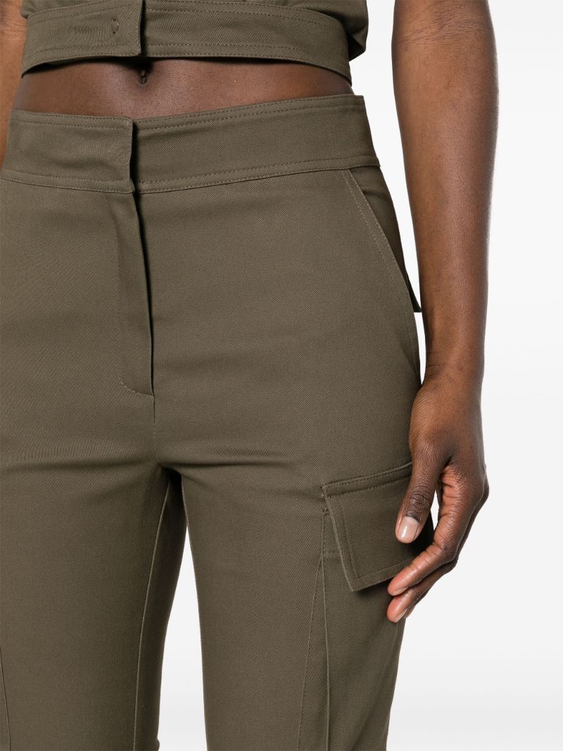 Brown Cut-out Zip-off Flared Trousers