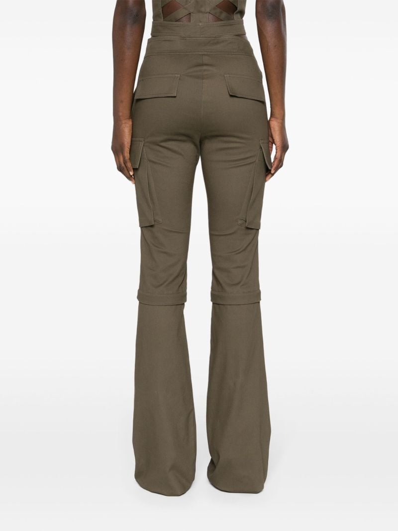 Brown Cut-out Zip-off Flared Trousers
