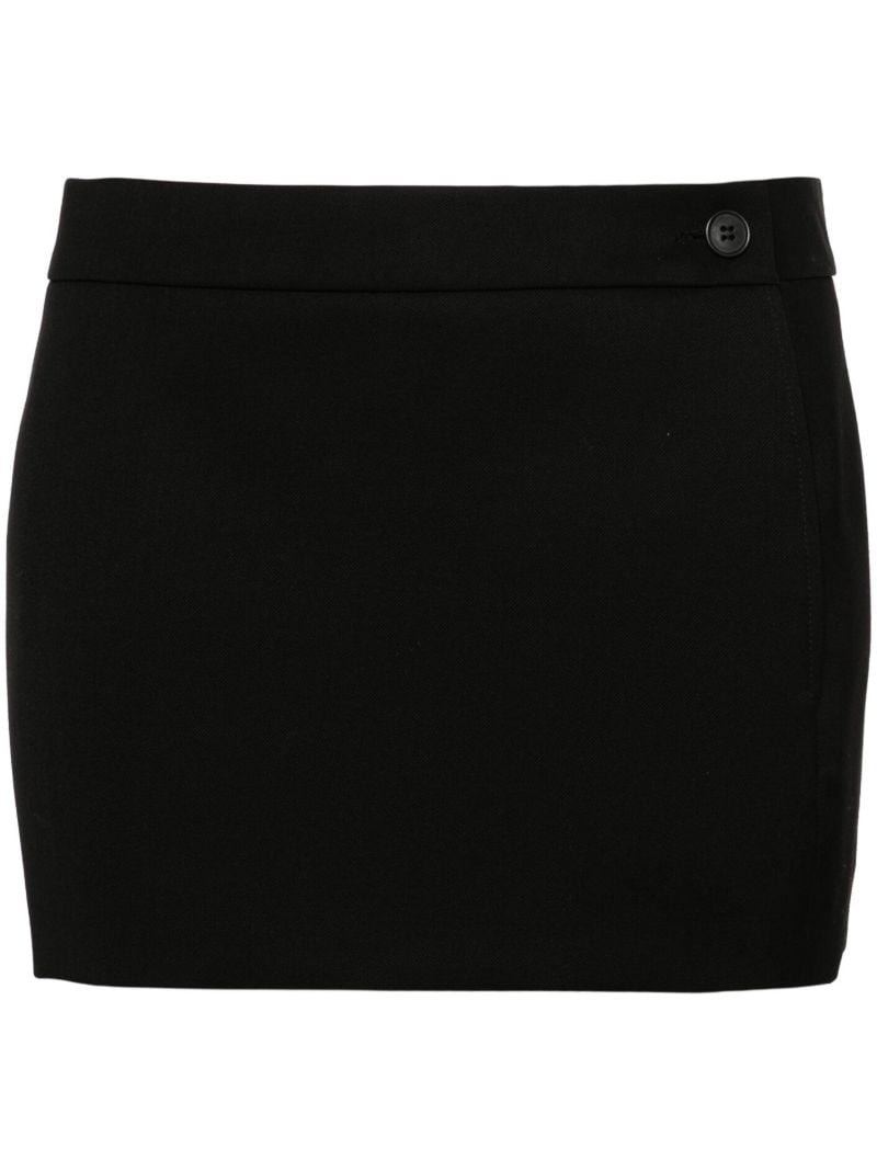 Black Low-rise Wool Skirt