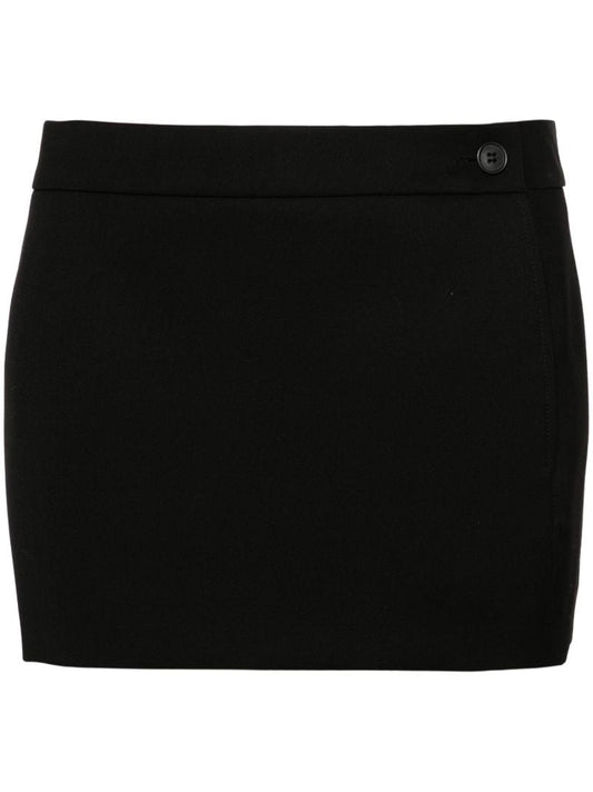 Black Low-rise Wool Skirt