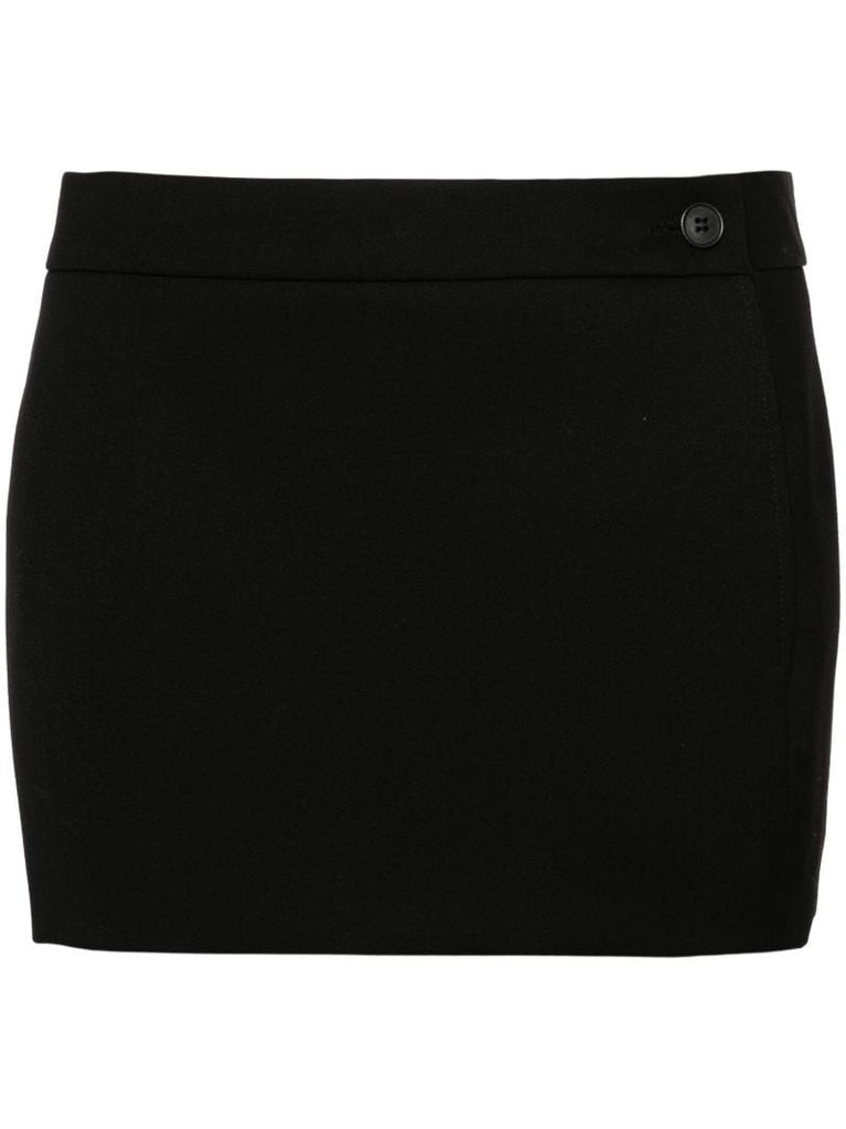 Black Low-rise Wool Skirt