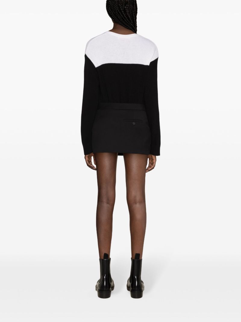 Black Low-rise Wool Skirt