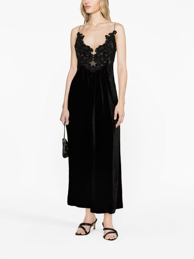 Black Sensory Velvet Slip Dress