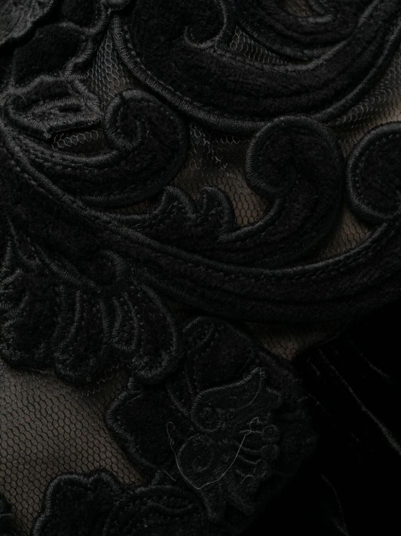 Black Sensory Velvet Slip Dress