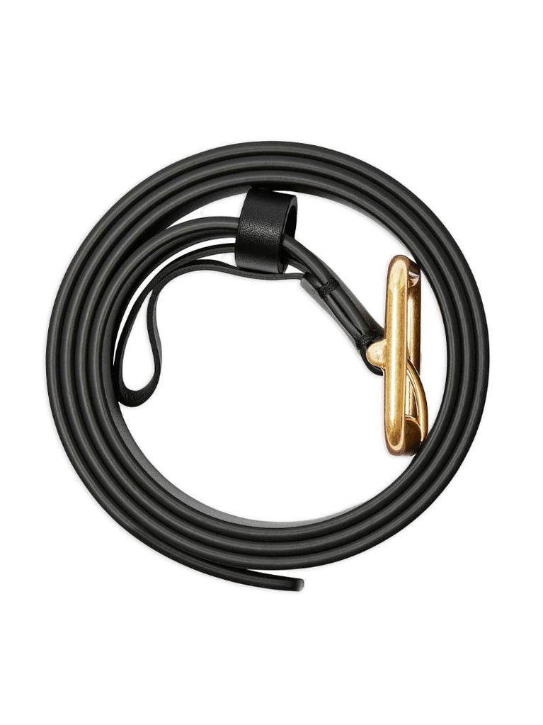 Black Buckled Leather Belt