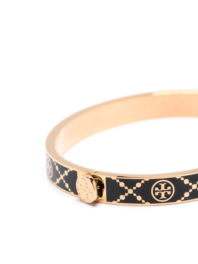 Black and Gold-tone Miller Hinge Stud Bangle