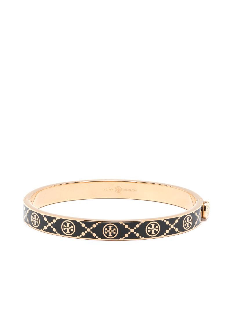 Black and Gold-tone Miller Hinge Stud Bangle