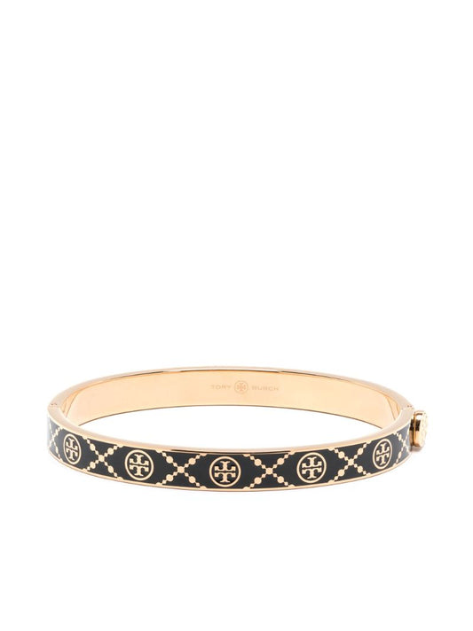 Black and Gold-tone Miller Hinge Stud Bangle