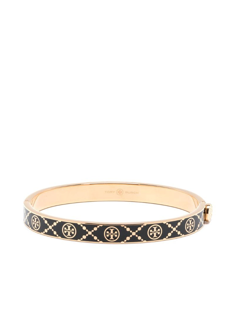 Black and Gold-tone Miller Hinge Stud Bangle