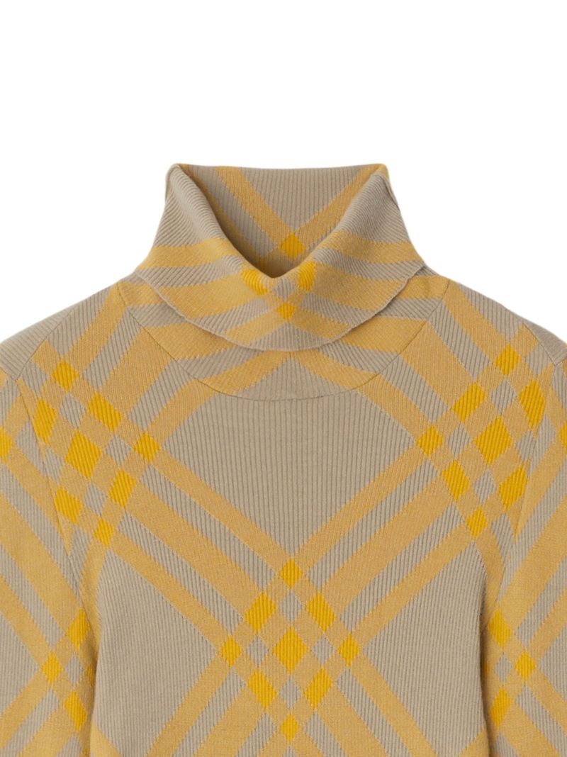 Neutral Check-pattern Sweater