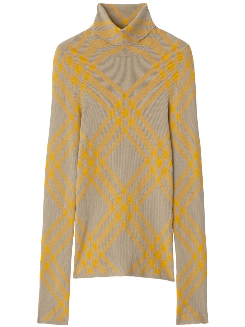 Neutral Check-pattern Sweater