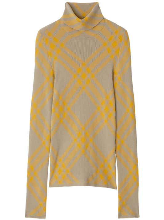 Neutral Check-pattern Sweater