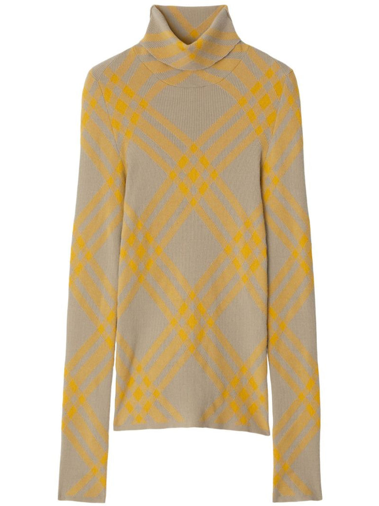 Neutral Check-pattern Sweater