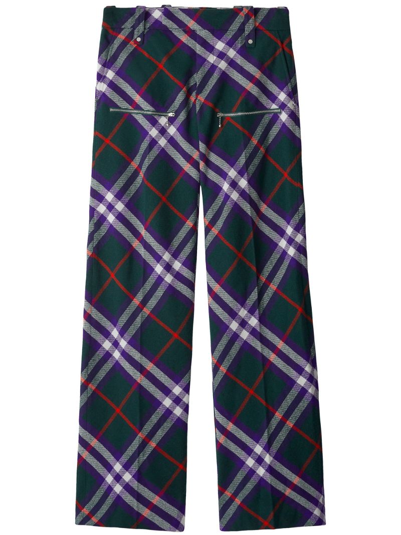 Green Check Wool Trousers