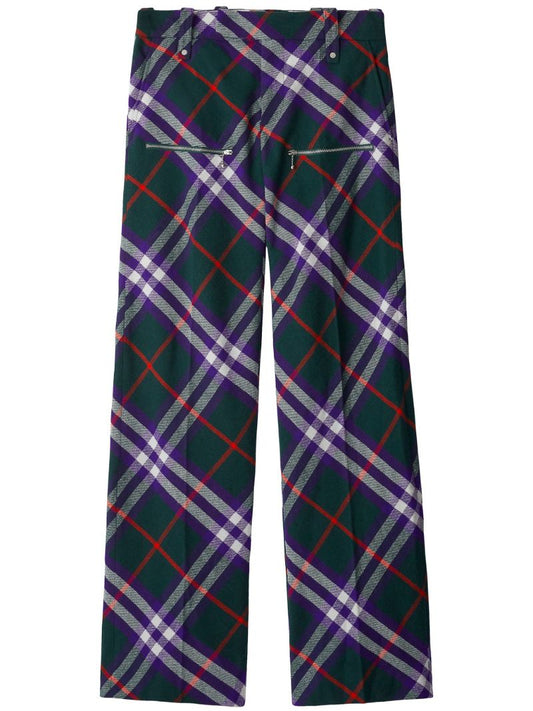 Green Check Wool Trousers