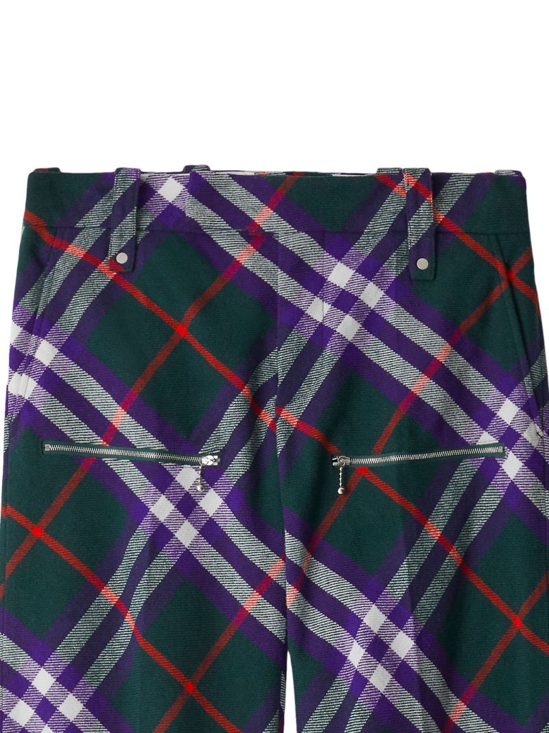 Green Check Wool Trousers